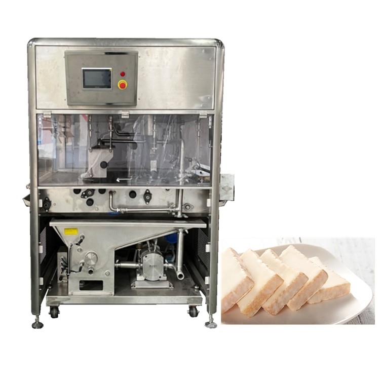 Automatic Stainless Steel Chocolate Enrobing Machine 800 MM Wide Belt Copeland Compressor PLC Control