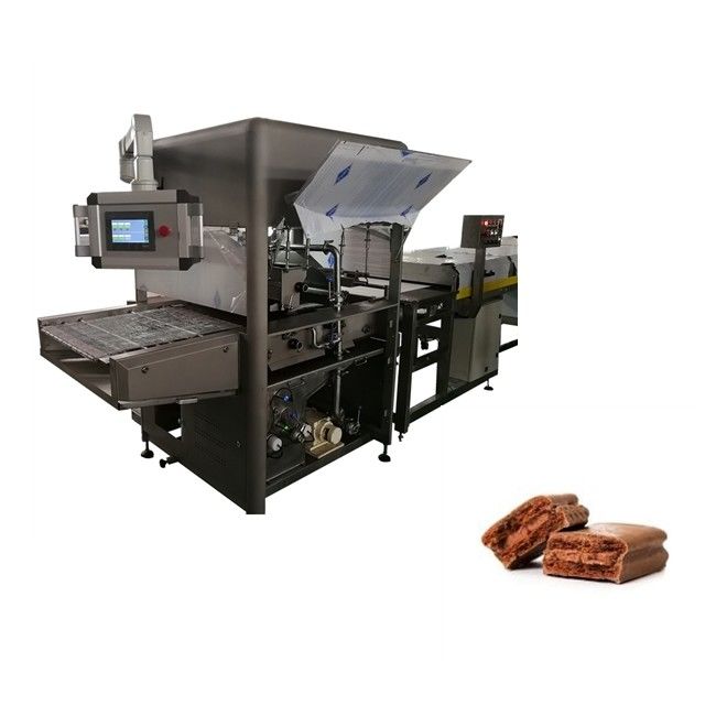 500 Kg/H Pure Chocolate Enrobing Equipment With Two Pumps 1200mm Width