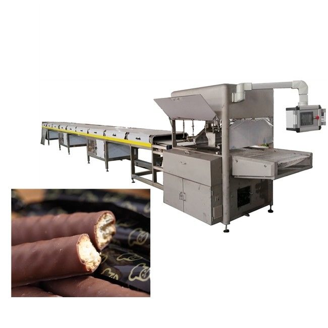 Plc Control Compound Chocolate Enrobing Machine 1000mm Width