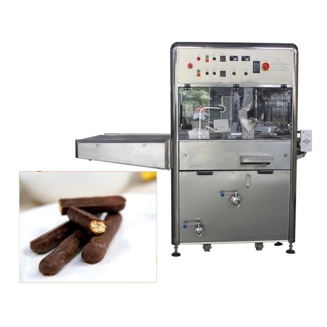PLC Control Pure Chocolate Enrobing Machine With Tube Type Exchanger