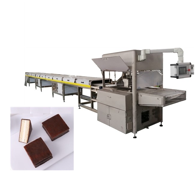 500 Kg/H Pure Chocolate Enrobing Equipment With Two Pumps 1200mm Width